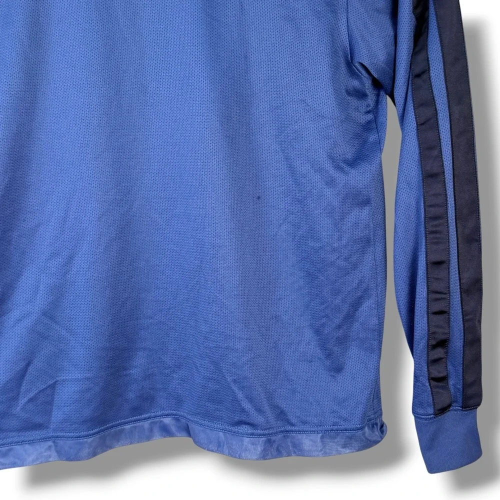 Vintage Nike Training Track Top Mens Large Blue Striped Long Sleeve Y2K Vented
